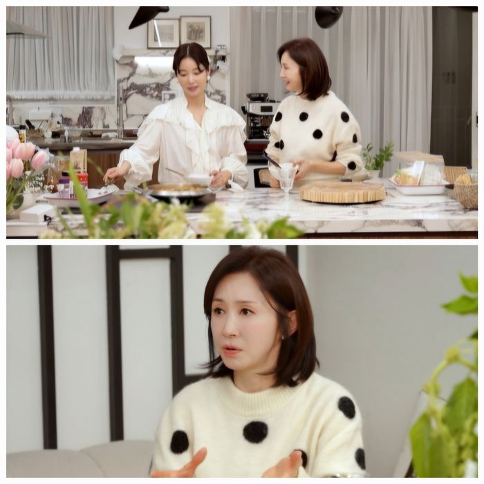 배우 전인화가 후배 기은세의 초대를 받아 직접 만든 6가지 코스 요리를 맛보는 모습이 그려진다. 사진=KBS 제공