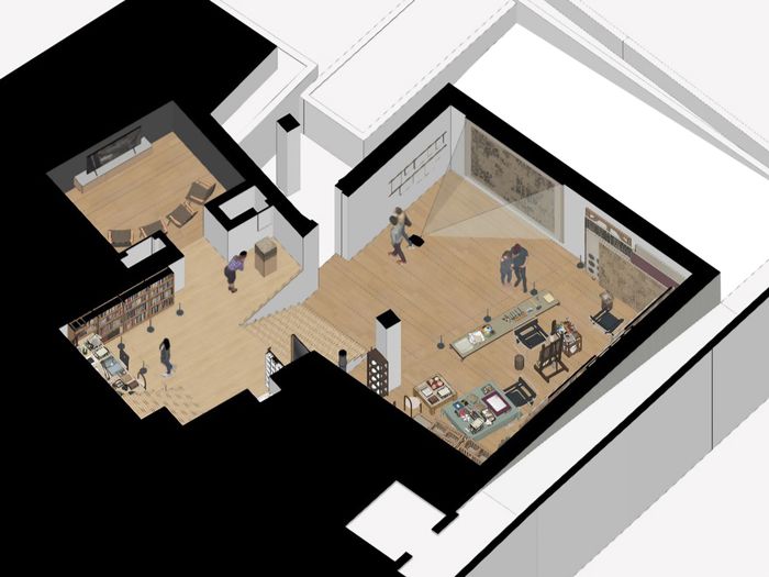 ‘김창열 화가의 집’의 하이라이트 공간인 지하 2층 김창열 화백의 작업실 조감도. 플랫폼아키텍처