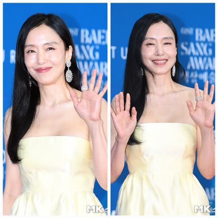 전도연이 절제된 아름다움으로 백상예술대상 레드카펫을 물들였다.사진=천정환 기자