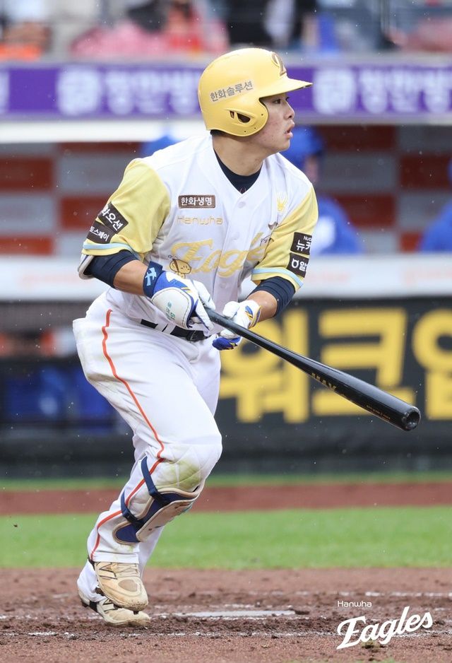 김경문 감독의 믿음에 보답한 문현빈. 사진=한화 제공