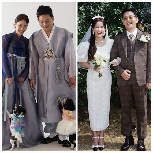 김지민과 김준호가 결혼을 앞두고 다채로운 웨딩화보로 또 한 번 ‘개그계 잉꼬커플’의 위엄을 입증했다. 사진=김지민 SNS