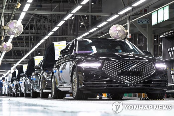현대차 제네시스 생산라인.