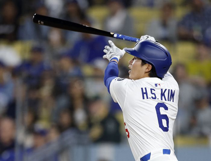 MLB 첫 홈런을 터뜨린 김혜성. AFP 연합뉴스