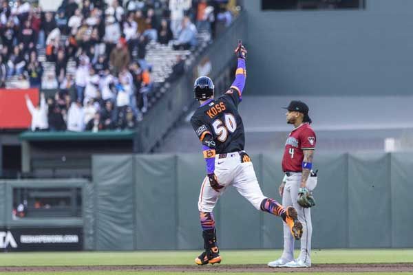 코스는 빅리그 데뷔 첫 홈런을 만루홈런으로 장식했다. 사진= John Hefti-Imagn Images= 연합뉴스 제공