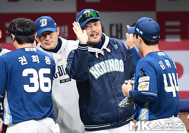 그동안 원정 일정만 소화한 이호준 감독과 NC 선수단. 사진=김영구 기자