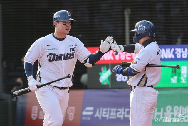 17일 키움과의 더블헤더 1차전에서 좋은 타격감을 뽐낸 김형준. 사진=NC 제공