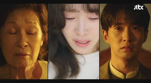 ‘천국보다 아름다운’에서 이정은(영애)이 이승으로 돌아가기 직전 김혜자(해숙)와 작별하는 장면이 그려졌다. 사진=‘천국보다 아름다운’