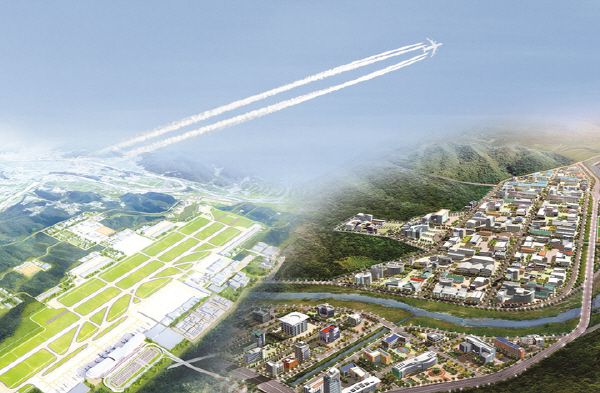 대구경북신공항에 건설 예정인 공항 신도시 조감도.(사진제공-경북도)