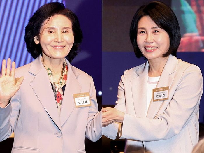 국민의힘 김문수 대선 후보의 부인 설난영 씨(왼쪽)와 더불어민주당 이재명 대선 후보의 부인 김혜경 씨. [연합뉴스]