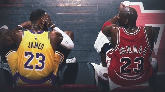 르브론 제임스(좌)와 마이클 조던. 두 선수는 NBA 역사상 가장 위대한 존재들이다. 사진=X