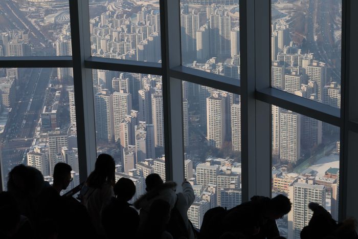 서울 송파구와 강동구 일대 아파트. [한주형 기자]