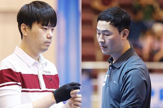 최종예선(Q)을 통과한 김행직(왼쪽)과 최완영은 32강 본선리그 D조에서 트란퀴옛치엔, 버케이 카라쿠르트와 대결한다. (사진=SOOP)