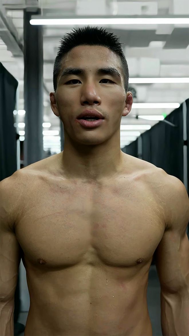 ONE Championship 7승 2패 윤창민이 2025년 5월 중국 퍼포먼스 인스티튜트 상하이에서 Road to UFC 시즌4 토너먼트 준결승 진출 소감을 말하고 있다. 윤창민은 아시아 종합격투기 톱스타 추성훈 김동현의 제자다. 사진=TKO