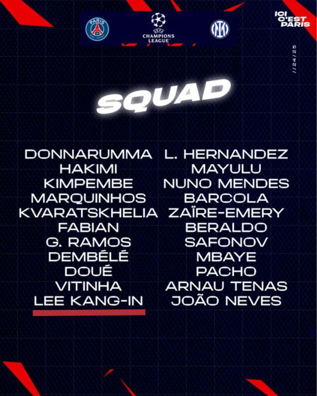 사진=파리 생제르맹 SNS