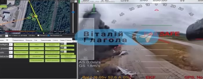 지난 1일(현지시간) 우크라이나군 드론이 러시아 공군기지 내 항공기를 타격하는 장면. <이미지=우크라이나 정부 소셜미디어>