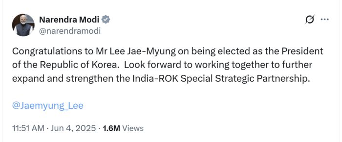 [나렌드라 모디 인도 총리 X캡처]