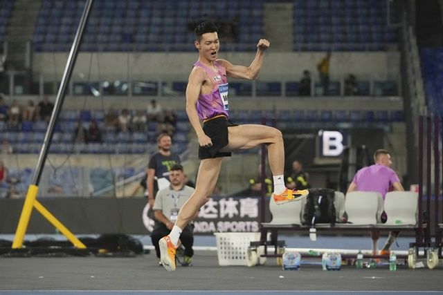 최근 쾌조의 경기력을 과시 중인 우상혁. 사진(AP)=연합뉴스