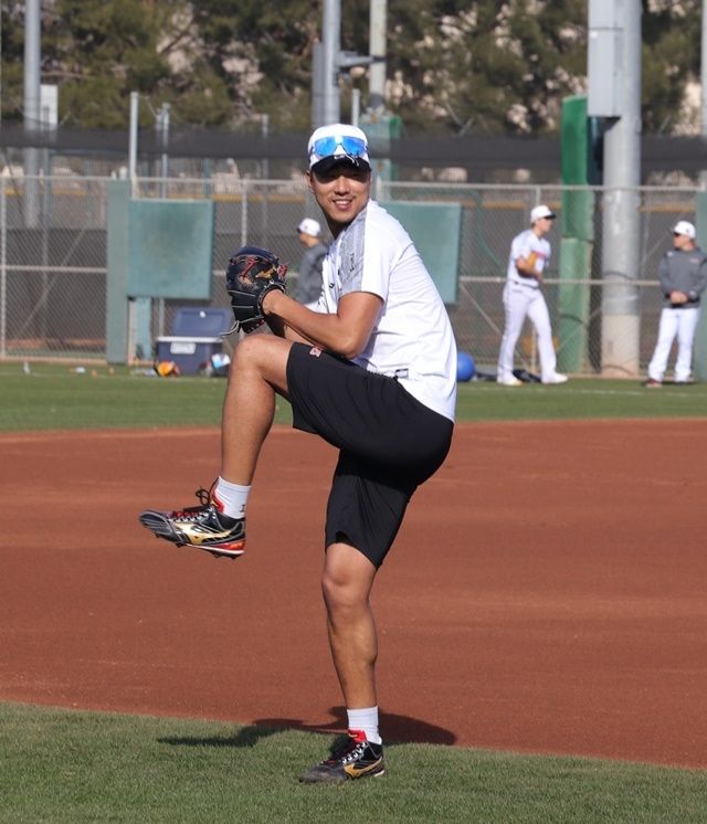 스프링캠프에서 몸 상태를 끌어올릴 당시의 정우영. 사진=LG 제공