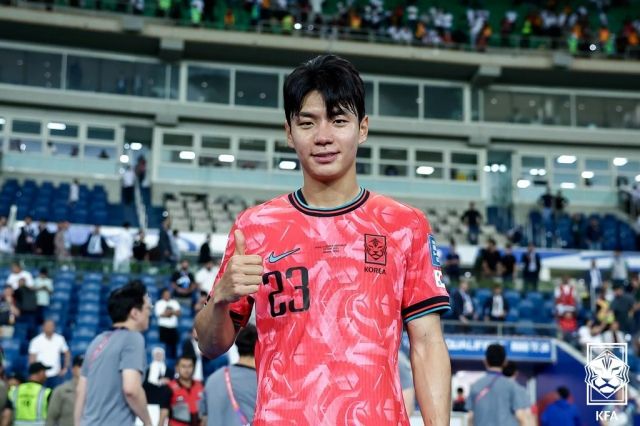 6월 A매치 2연전을 모두 소화하며 한국의 2026 북중미 월드컵 본선 진출에 이바지한 전진우. 사진=대한축구협회