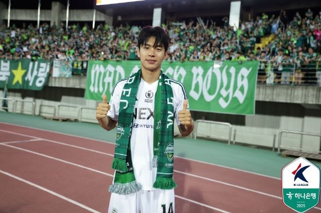 6월 13일 강원 FC전에서 1골 1도움을 기록하며 전북 현대의 승리를 이끈 전진우. 사진=한국프로축구연맹