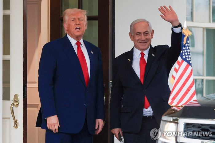 4월7일 트럼프 미국 대통령과 네타냐후 이스라엘 총리 [사진 = 로이터 연합뉴스]