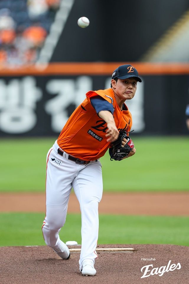 15일 대전 LG전에서 주춤한 문동주. 사진=한화 제공