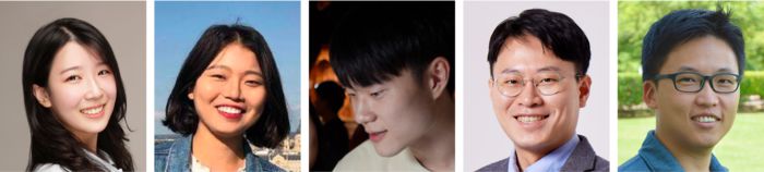 주효진·이정은·양승원 포스텍 컴퓨터공학과 통합과정생, 옥정슬·황인석 포스텍 교수. [사진=포스텍]