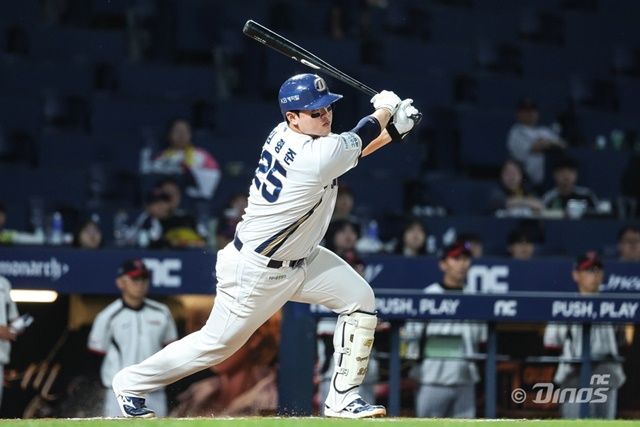 김형준은 25일 창원 롯데전에서 쐐기 2점포를 쏘아올렸다. 사진=NC 제공