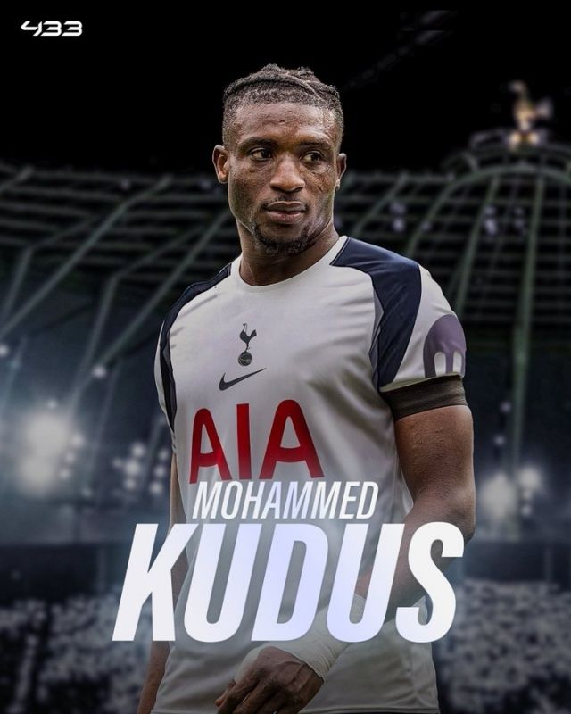 웨스트햄의 그레이엄 포터 감독은 현재 영입 자금을 마련하기 위한 방법으로 쿠두스 매각을 고려하고 있다. 쿠두스 역시 토트넘 이적에 열려 있는 상황이기에 조건만 잘 맞는다면 충분히 가능한 일이다. 사진=433 SNS