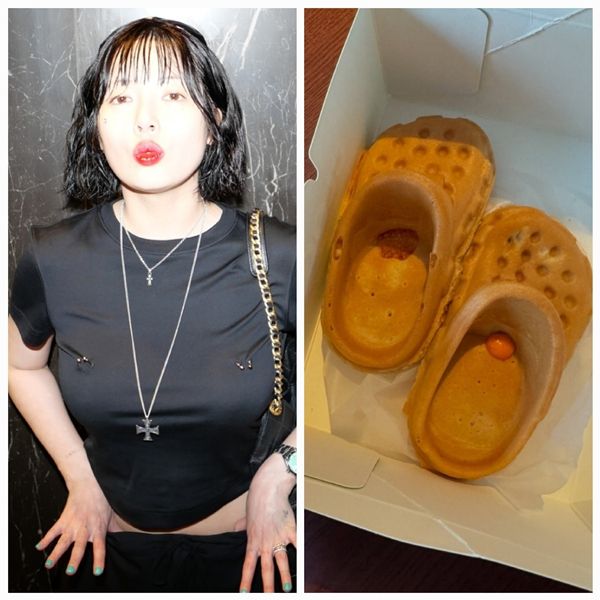 2일, 현아는 자신의 인스타그램에 별다른 설명 없이 총 12장의 사진을 공개했다. 그중 눈에 띄는 두 가지는 단연 ‘크롭티 배 노출’과 ‘아기 신발 모양 와플’이었다. 사진=SNS