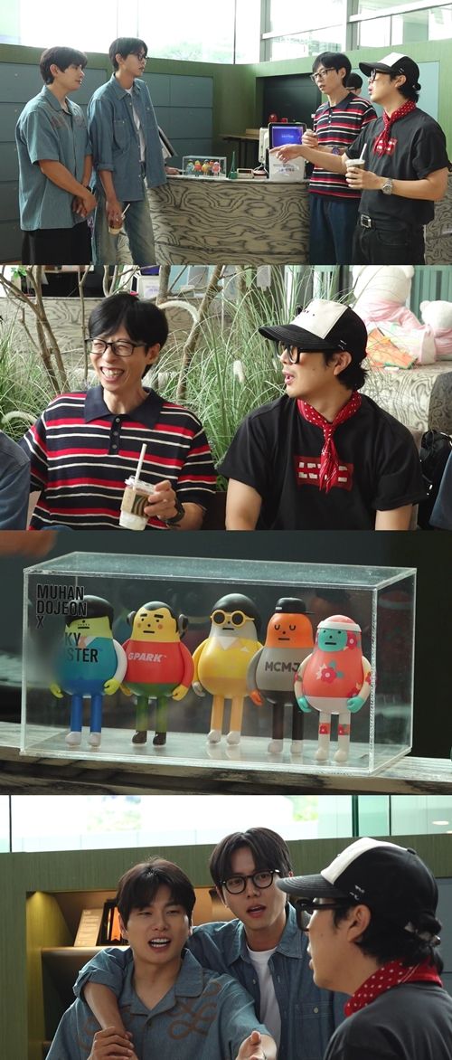 ‘놀면 뭐하니?’ 유재석과 하하가 정준하에게 ‘무한도전’ 피규어 재고 털이를 시도한다. 사진=MBC