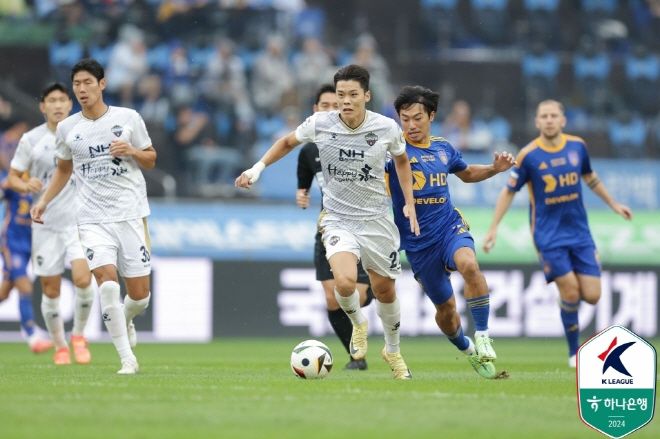 김천상무 공격 핵심이었던 모재현. 사진=한국프로축구연맹