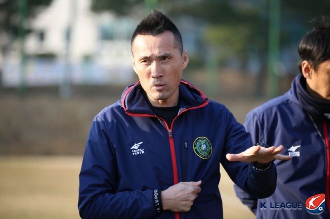 김길식 감독의 안산 그리너스 감독 시절. 사진=한국프로축구연맹