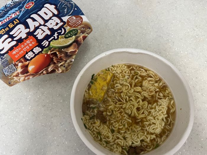 면을 다 익힌 모습. [사진=안서진 기자]