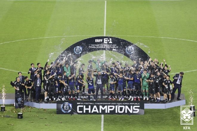 일본 축구 대표팀이 2025 EAFF E-1 풋볼 챔피언십 정상에 올랐다. 사진=대한축구협회