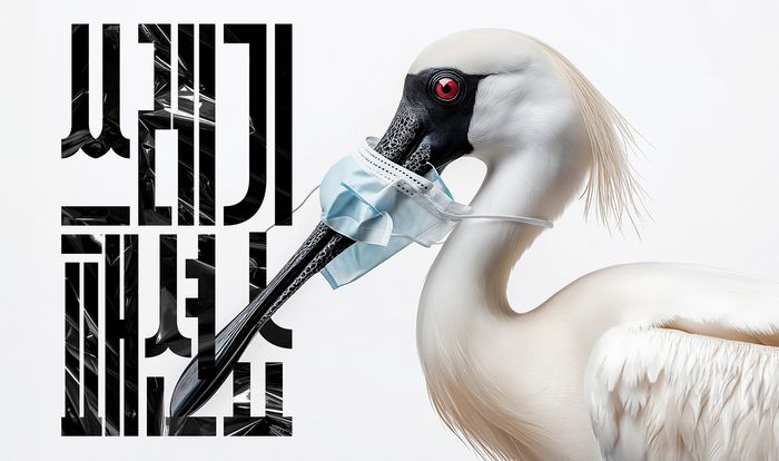 22일 제일기획(대표이사 사장 김종현)과 WWF(세계자연기금)는 플라스틱 오염의 심각성을 알리는 ‘쓰레기 패션쇼’ 캠페인을  오는 8월 20일까지 진행한다고 밝혔다. 제일기획-WWF ‘쓰레기 패션쇼’ 캠페인 이미지인 ‘입에 마스크가 걸린 저어새’ 포스터. [제일기획]