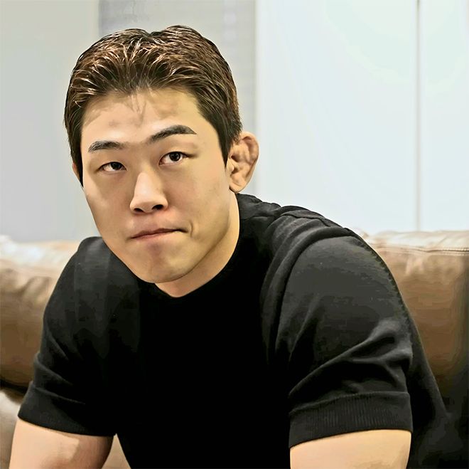 오호택이 2024년 9월 대한민국 종합격투기 단체 블랙컴뱃 우수 인재 영입 콘텐츠 ‘블랙리스트’ 2차 합격자 발표 촬영을 하고 있다. 사진=이데아 파라곤