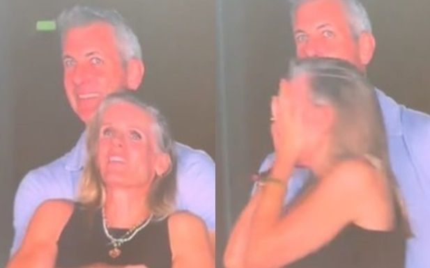 콜드플레이 콘서트 전광판 영상. 사진|SNS 영상 캡처