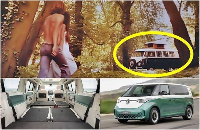 히피들이 사랑한 불리(위)와 후손인 ID.버즈 [사진출처=매경DB, 폭스바겐/편집=최기성 매경 디지털뉴스룸 기자]