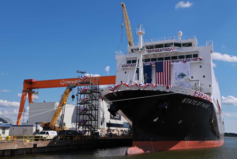 미국 해양청이 발주해 한화그룹이 건조한 국가안보다목적선 '스테이트 오브 메인'호.
 필라델피아 김호영 기자