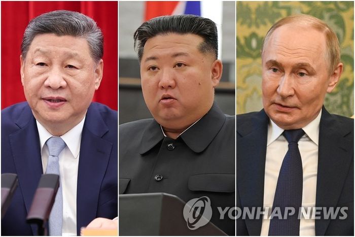 시진핑·김정은·푸틴 [사진=평양 조선중앙통신 연합뉴스]