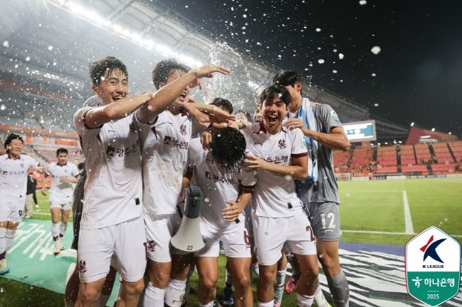 제주 원정에서 승점 3점을 챙긴 광주 FC. 사진=한국프로축구연맹
