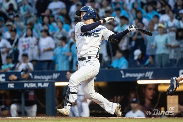 박건우는 4일 창원 두산전에서 홈런포를 가동했다. 사진=NC 제공