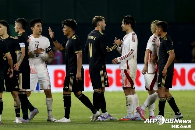 일본은 7일(한국시간) 미국 캘리포니아주 오클랜드의 오클랜드 콜리세움에서 열린 멕시코와의 2026 북중미월드컵 대비 평가전에서 졸전 끝 0-0 무승부를 기록했다. 사진(오클랜드 미국)=AFPBBNews=News1