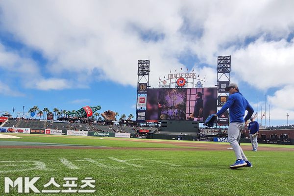 김혜성이 15일(한국시간) 샌프란시스코 원정을 앞두고 수비 훈련을 소화하고 있다. 사진(美 샌프란시스코)= 김재호 특파원