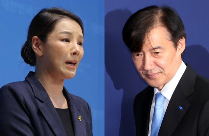 조국혁신당 조국 비상대책위원장이 성 비위 사건에 대한 당의 대응 과정을 비판하며 탈당한 강미정 전 대변인의 복당을 희망하고 있다고 밝혔다. 강 전 대변인은 복당 요청을 거절했다. [사진출처=연합뉴스 / 편집]