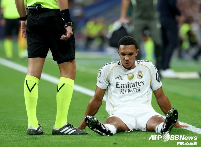 리버풀의 배신자 아놀드, 그는 경기 시작 4분여 만에 햄스트링 부상을 당했다. 사진(마드리드 스페인)=AFPBBNews=News1