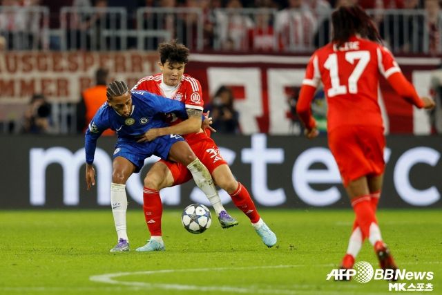 김민재는 후반 교체 출전, 철벽 수비를 선보였다. 사진(뮌헨 독일)=AFPBBNews=News1