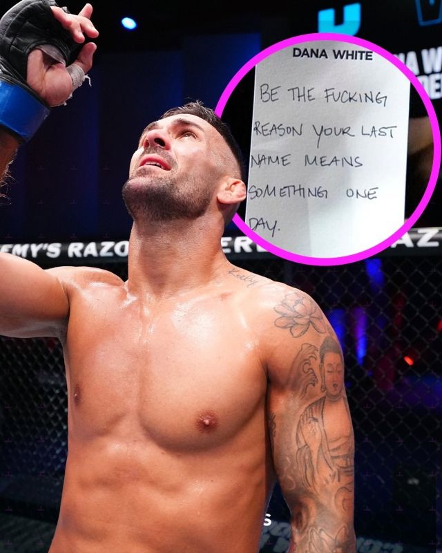 화이트는 소사에게 따로 쪽지를 건네기도 했다. 여기에는 “네 이름이 언젠가 빛날 수 있는 그런 사람이 되기를”이라는 메시지가 담겨 있었다. 사진=TNT 스포츠 SNS