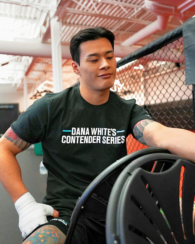 제8대 로드FC 미들급 챔피언 황인수가 2025년 9월 데이나 화이트 UFC 회장 겸 CEO가 직접 주최하는 오디션 Contender Series 시즌9 6주차 출전을 여유 있는 표정으로 준비하고 있다. 사진=TKO